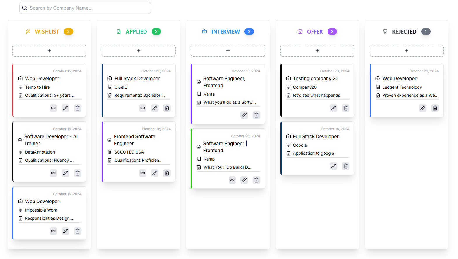 application tracking