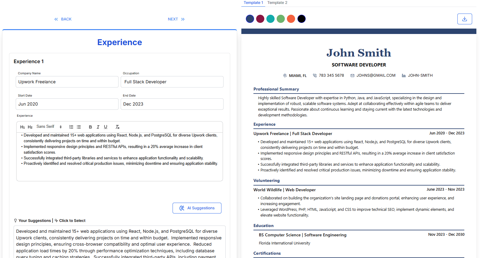 resume builder